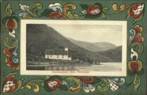 Gravensvand Eide Hardanger Norge Norway Decorative Border c1910 Postcard