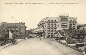 ceylon, COLOMBO, York Street, Grand Oriental Hotel, P & O Office (1910) Postcard