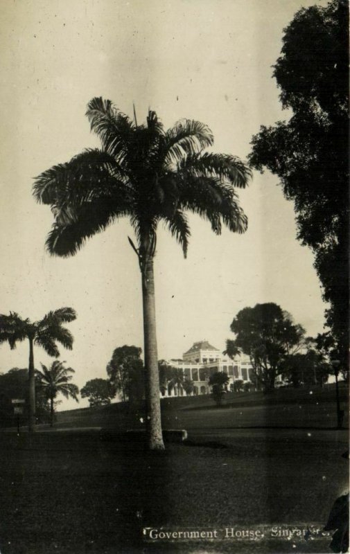 PC CPA SINGAPORE, GOVERNMENT HOUSE, Vintage REAL PHOTO Postcard (b4458)