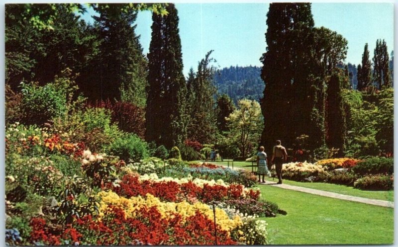 Postcard - The Sunken Garden, The Butchart Gardens - Victoria, Canada