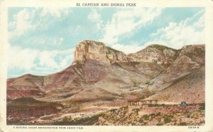 Texas El Capitan Mountain & Signal Peak 1947  Postcard, Whites City Cancel