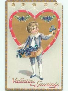 Divided-Back VALENTINE DAY SCENE Great Postcard W7876