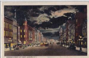 Genesee Street at Night, Auburn NY