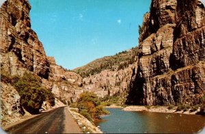 Wyoming Scene In Wind River Canyon Between Shoshoni and Thermopolis