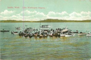 Washington Seattle Lake Regatta Koeber #5560 C-1910 Postcard  22-4456