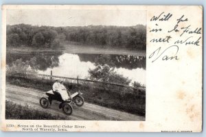 Waverly Iowa Postcard Scene Beautiful Cedar River North Aerial View 1907 Vintage