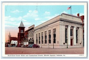 Lebanon Pennsylvania Postcard North-East Corner Ninth Cumberland Streets c1944