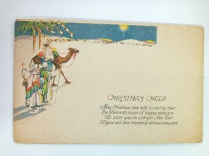 Vintage Postcard 1930 Christmas Cheer & New Year Holiday Camels