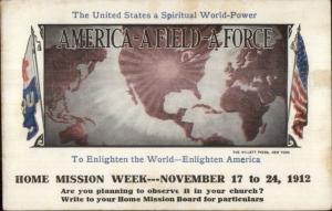 Spiritual World Power Enlighten the World 1912 Home Mission Wk American Flags