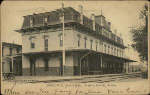 Abilene KS Pacific House Train Station? c1910 Postcard