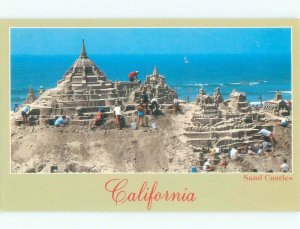Unused Pre-1980 HUGE SAND CASTLES AT CALIFORNIA BEACH State Of California d6439
