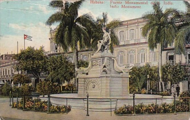 Cuba Havana India Monument 1938