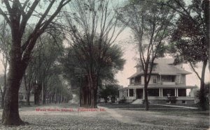 Postcard West South Street in Princeton, Illinois~129306