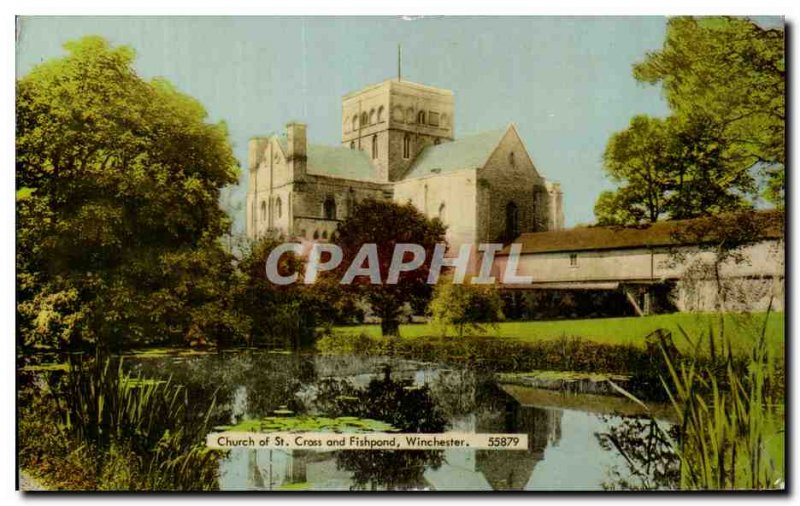 Postcard Modern Church of St Cross and Winchester Fishpond