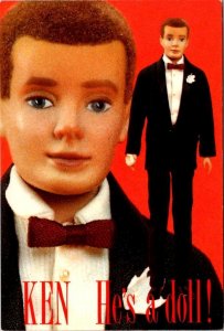 Nostalgic Barbie  KEN ~ HE'S A DOLL!  Original Ken~1961  1989 4X6 Postcard