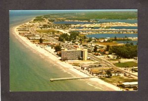 FL Aerial View Hotels Beach Redington Beach Florida Postcard