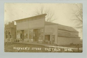 Castalia IOWA RP 1908 GENERAL STORE Haefner nr Ossian Decorah Postville Waukon