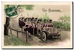 Postcard Old Automobile Babies Children