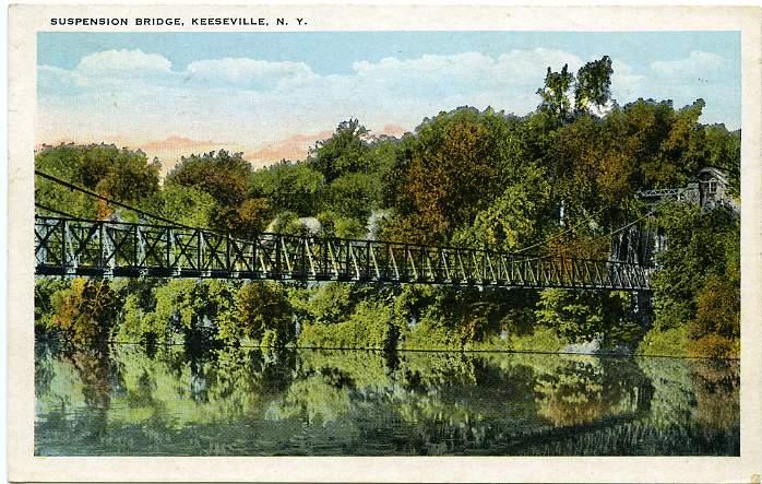Suspension Bridge - Keeseville, Adirondacks, New York pm 1932