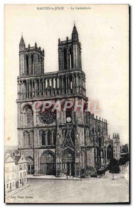 Old Postcard Mantes la Jolie La Cathedrale