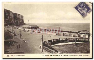 Old Postcard Le Treport The Beach Cliffs and Fregate