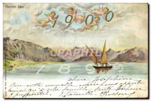 Old Postcard Fantasy Year 1899 1900 Genfer See Boat TOP