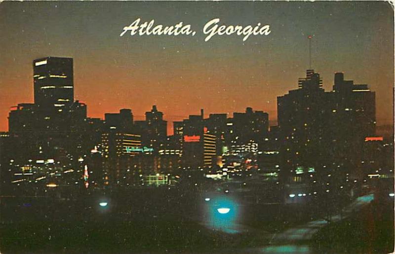 Greetings from Atlanta Georgia GA Night View, Chrome