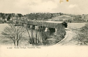 Postcard Antique View of Covered Rocks Bridge , Haverhill, MA.  L1