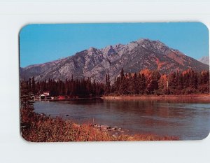 Q-29899 Boat Houses Bow River Mount Norquay Banff Alberta Canada