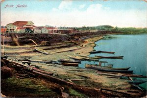 Postcard Boats and Waterfront in Anvik, Alaska