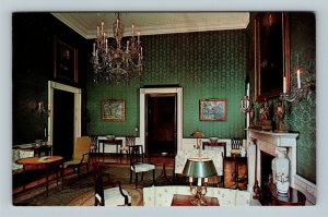 White House Informal Green Room, Marble Mantle, Chrome Washington DC Postcard  