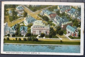 Vintage Postcard 1928 Sarah Leigh Hospital Buildings Norfolk Virginia