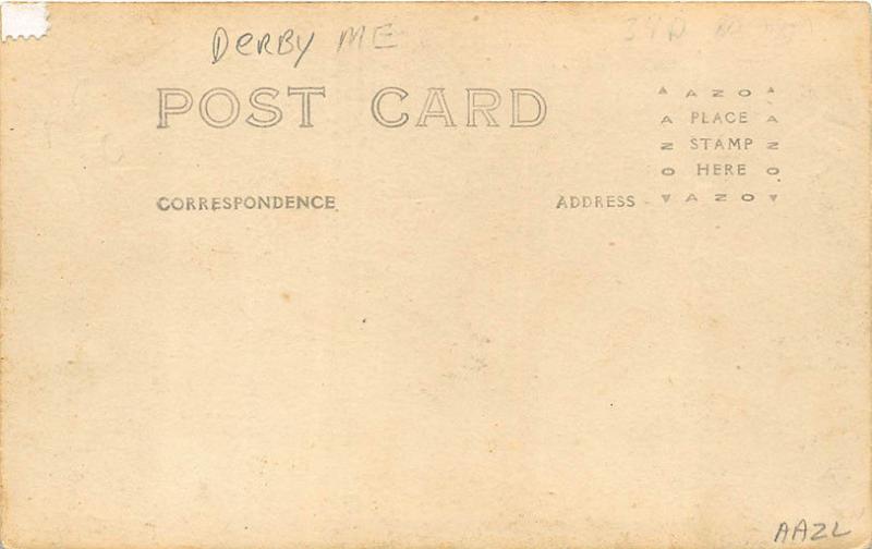 Derby ME Railroad Station Train Depot RPPC Postcard