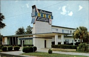 Homosassa Springs Florida Hinsons Restaurant Lounge 1950-60s Vintage Postcard