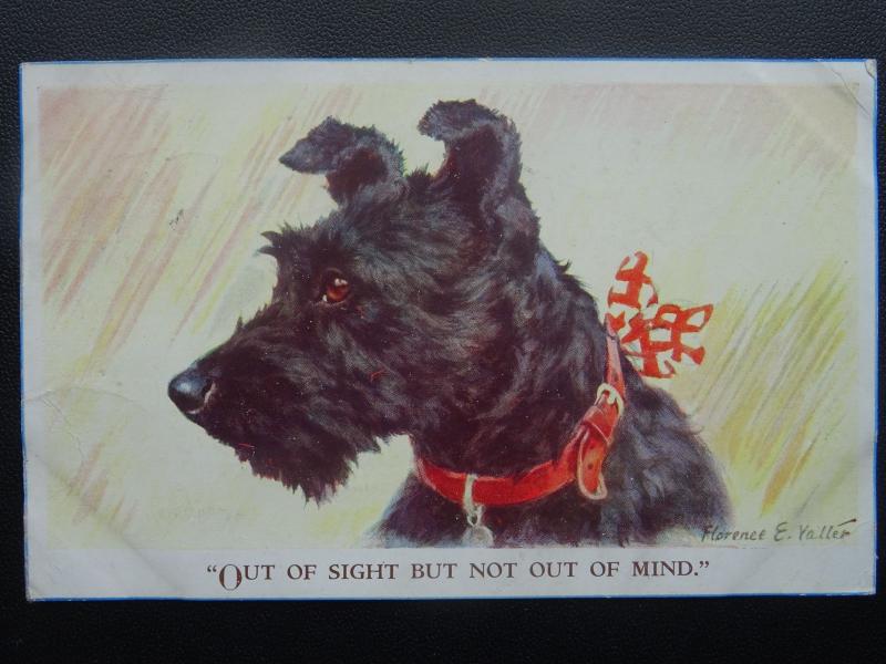 Comic Dog TERRIER - OUT OF SIGHT BUT NOT OUT OF MIND c1940's Postcard F.E.Valter