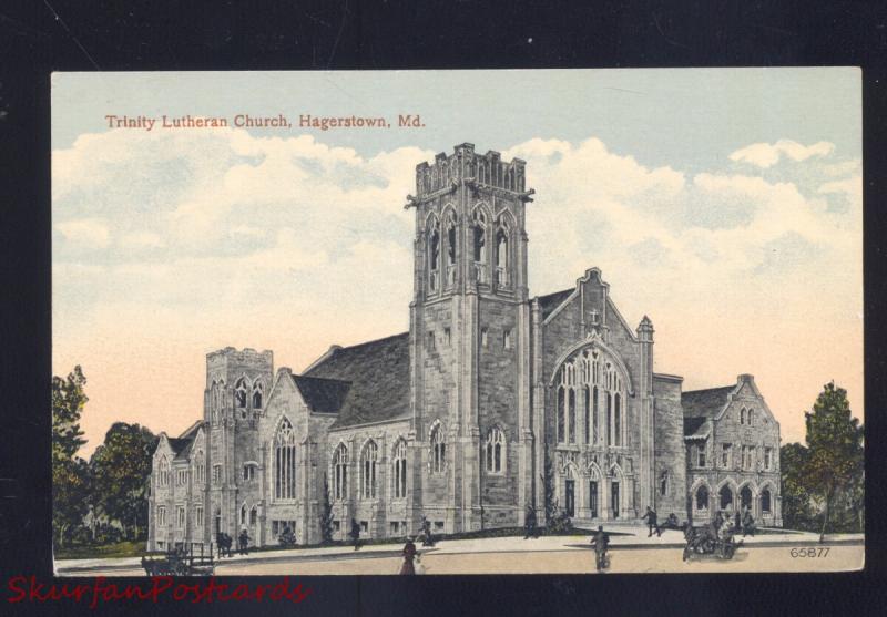 HAGERSTOWN MARYLAND TRINITY LUTHERAN CHURCH ANTIQUE VINTAGE POSTCARD MD.