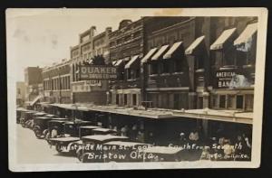 West Side Main Street Bristow Okla Real Photo Post Card