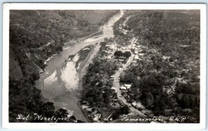 RPPC  TAMAZUNCHALE, MEXICO  Aerial View ~ Del MAZATEPEC ca 1940s   Postcard