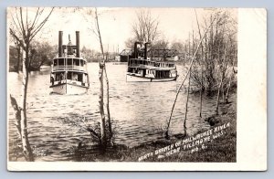 J90/ Fillmore Wisconsin RPPC Postcard c10 Steamboat Milwaukee River 568