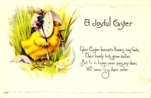 Greeting - Easter.  (chick in bonnet)