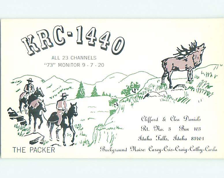 old west WESTERN - QSL CB HAM RADIO CARD Idaho Falls Idaho ID t8713