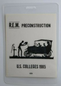 REM Backstage Pass Preconstruction US Colleges Laminated Alternative New Wave