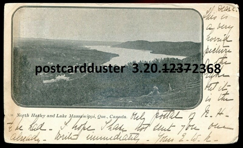h3666 - NORTH HATLEY Quebec Postcard 1903 Lake Massawippi
