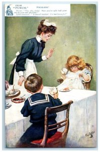 c1910's From Punch Reckless Silly Child Little Innocent Oilette Tuck's Postcard