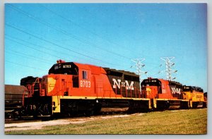 Vintage Railroad Train Locomotive Postcard - National Railways of Mexico