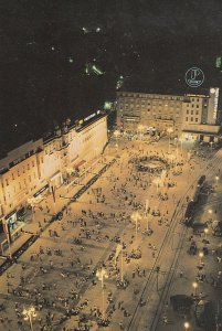 Zagreb Croatia Shopping Centre Square At Night Postcard