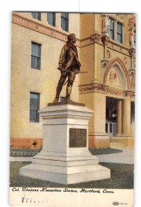 Hartford Connecticut CT Postcard 1908 Col. Thomas Knowlton Statue