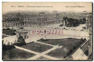 Postcard Old New Garden Paris Louvre