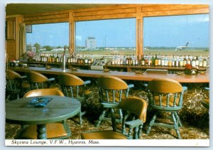 HYANNIS, Cape Cod MA ~ Municipal Airport V.F.W. SKYVIEW LOUNGE  4x6 Postcard