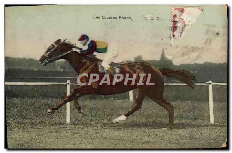 Old Postcard Horse Riding Equestrian racing tracks
